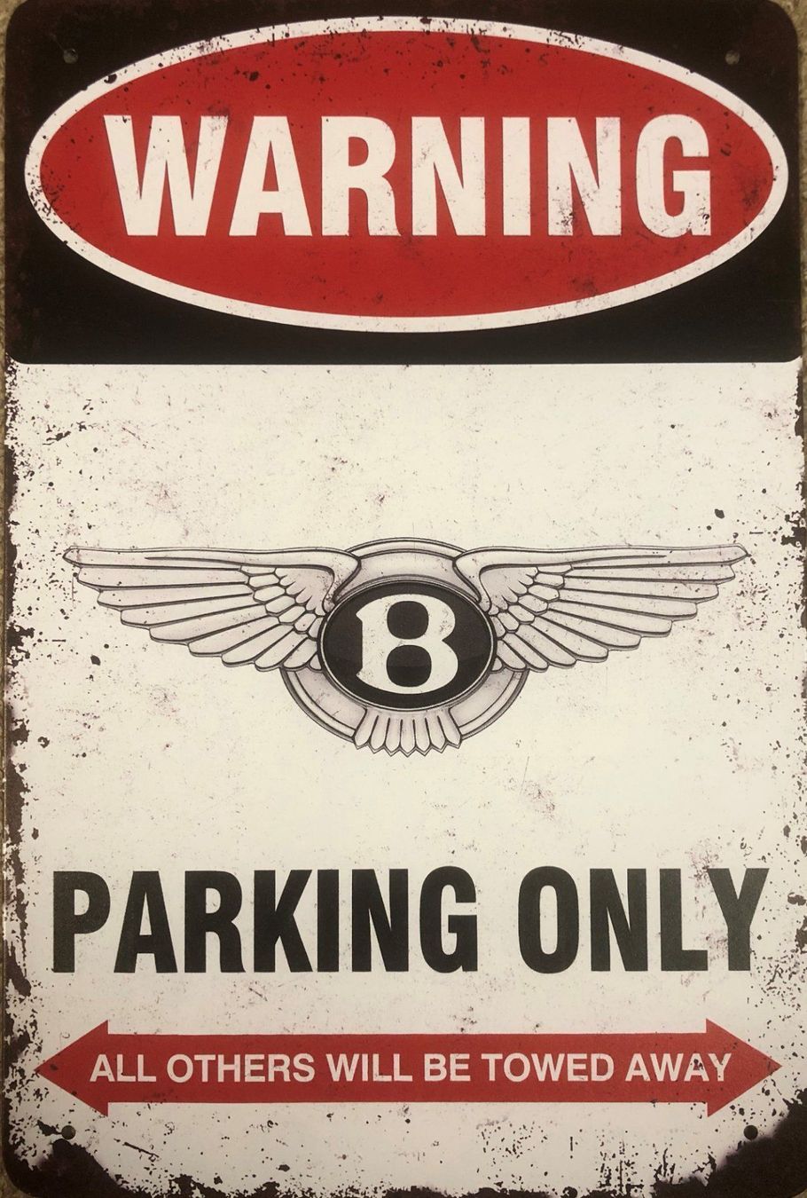 Bentley Schilder: Bentley Parking Only Blechschild Englisch Continental GTC – Neu und originalverpackt aus Dättlikon von easythings
