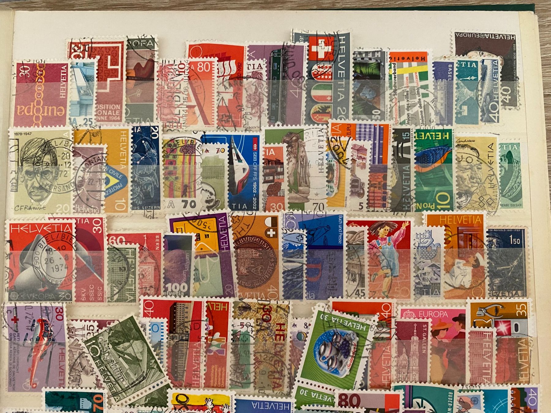 Tous les timbres: Briefmarkensammlung Schweiz, 120 Marken, – D'occasion à matten b. interlaken par jfran17 1