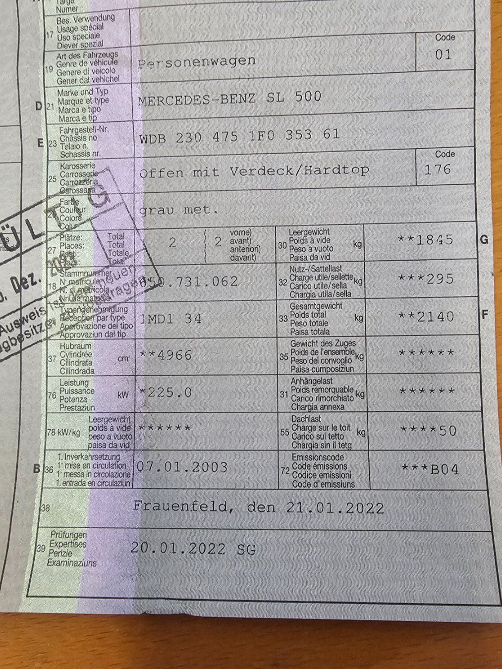 Mercedes-Benz Automobili: Mercedes-Benz SL 500 – Usato da Diessenhofen venduto da Osio 9