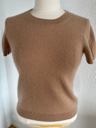 Quince kurzarm Pullover, 100% Kaschmir, Gr. S, Hellbraun