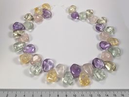 Freeform Strang mit Amethyst,Citrin,Rosenquarz,und Grünquarz