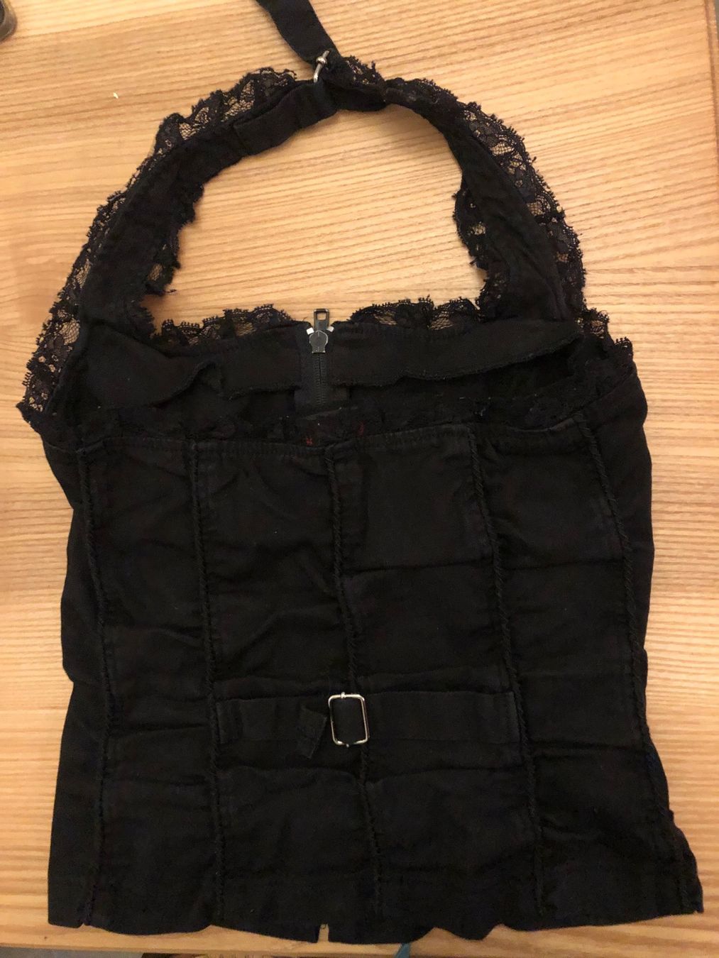 Top: ADERLASS Denim Halter Top Gothic Style Schwarz black Gr. S – Usato da Zürich venduto da Upippin 6