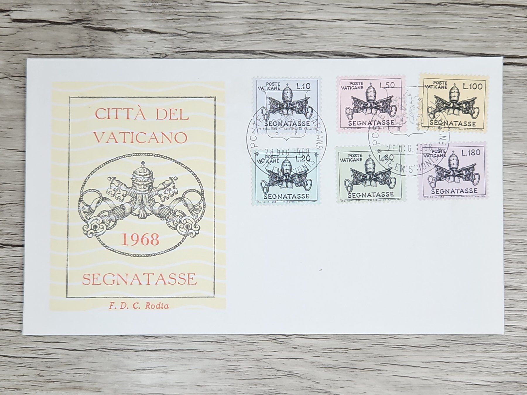 Tutti i francobolli: CL05 Enveloppe + Timbre Poste Vaticane 1968 – Usato da Cousset venduto da Patrick_Collections