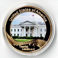 White House_Tourist Landmark_USA_Medaille in Kapsel