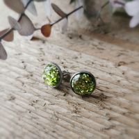 Ohrstecker Glitter grün