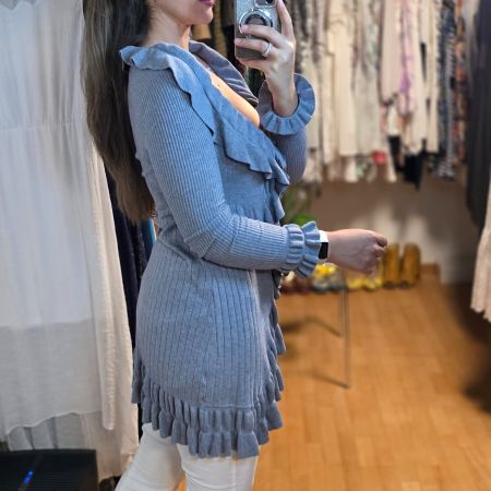 Graue Strickjacke 36/38 Baumwolle Kaschmir