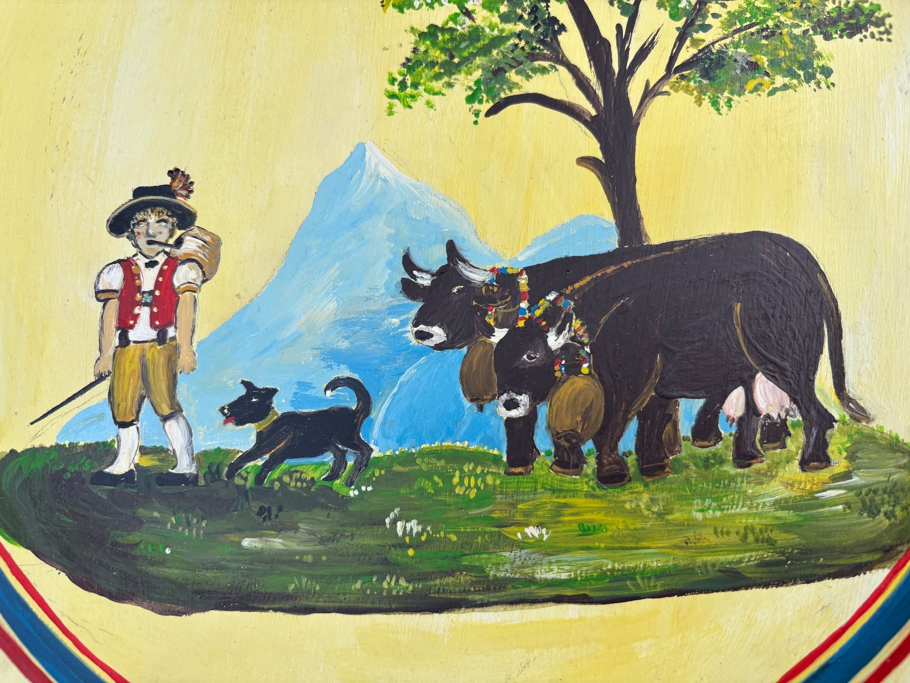 Campanacci mucche: schöner bemalter Appenzeller Holzteller – Usato da Feldbach venduto da Olive1 5