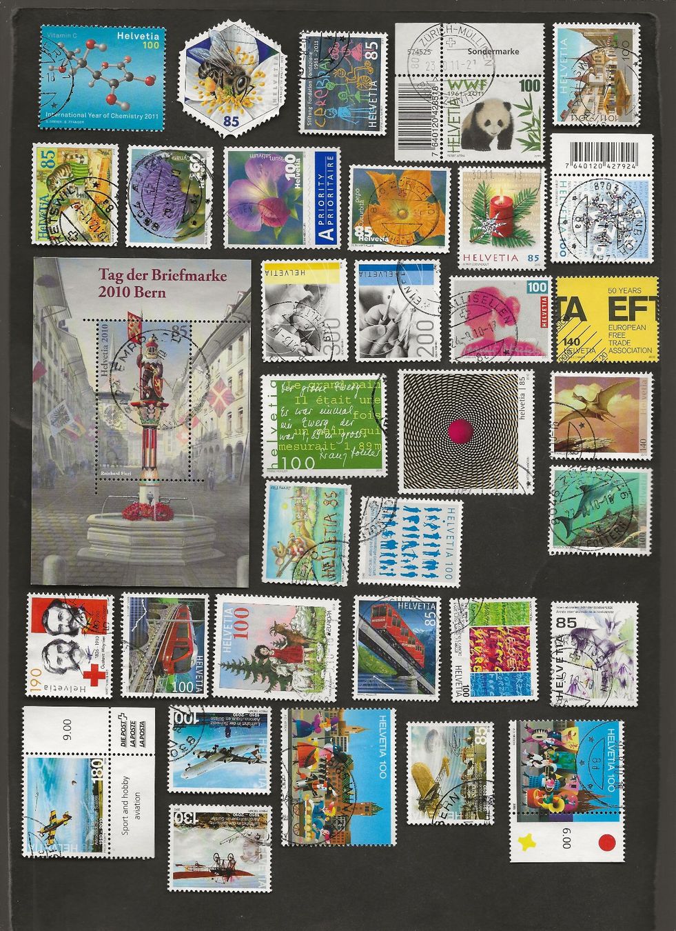 Alle Briefmarken: Schweiz 103 Marken Freimarken gestempelt – Gebraucht aus Au ZH von xelagreb01 3