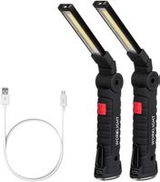 2 Stk Wiederaufladbare Arbeitsleuchte COB Taschenlampe