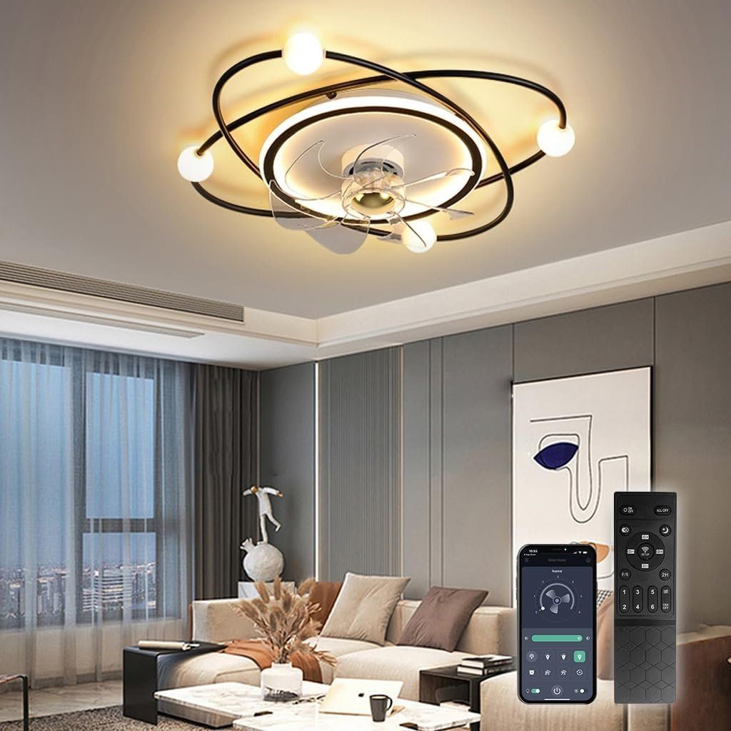 Lampadari & plafoniere: Deckenventilator mit Lampe 58 cm LED dimmbar schwarz – Nuovo e nell'imballaggio originale da Zürich venduto da ausverkauf50 6