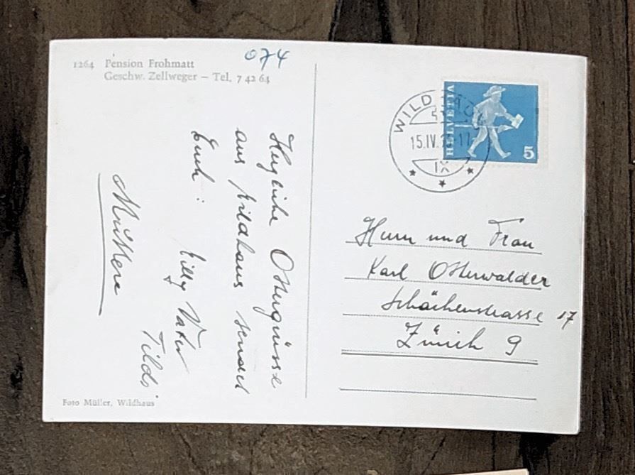 Cartoline postali: Pensin FROHMATT Wildhaus – Usato da Lufingen venduto da Rac0 1