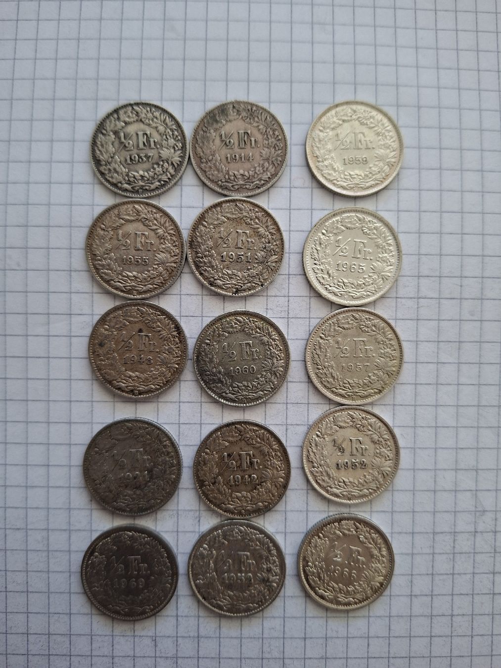 Toutes les monnaies: 15 x Schweizer 1/2 FR aus Silber – D'occasion à Uster par mak_mw2n