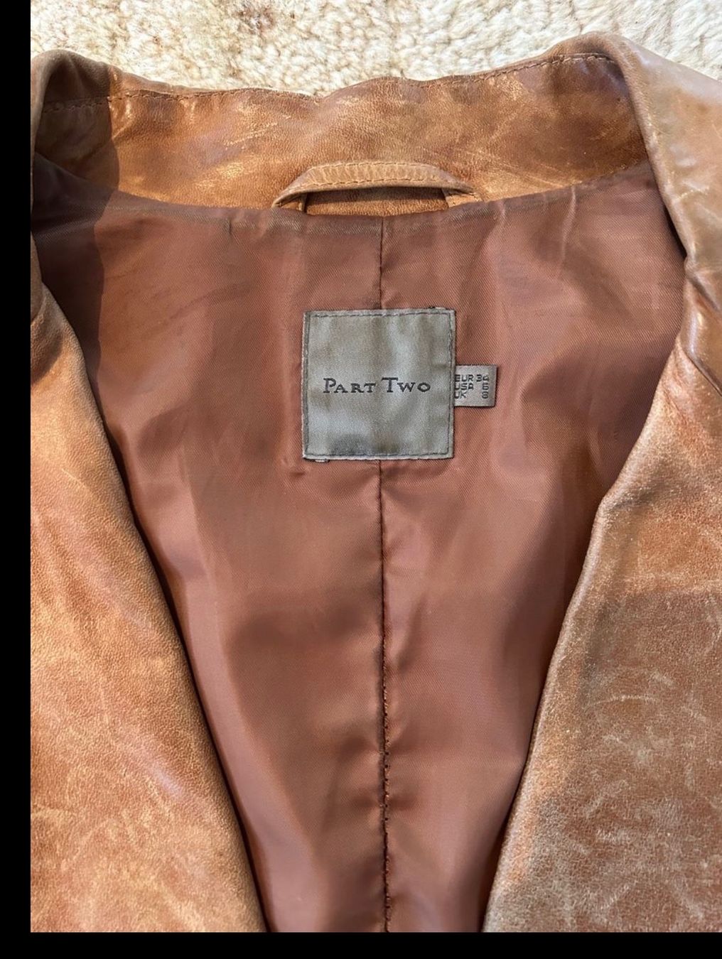 Jacken: Part Two Vintage Lederblazer, hellbraun, Gr. 34 – Gebraucht aus Wangen b. Olten von esma010 5