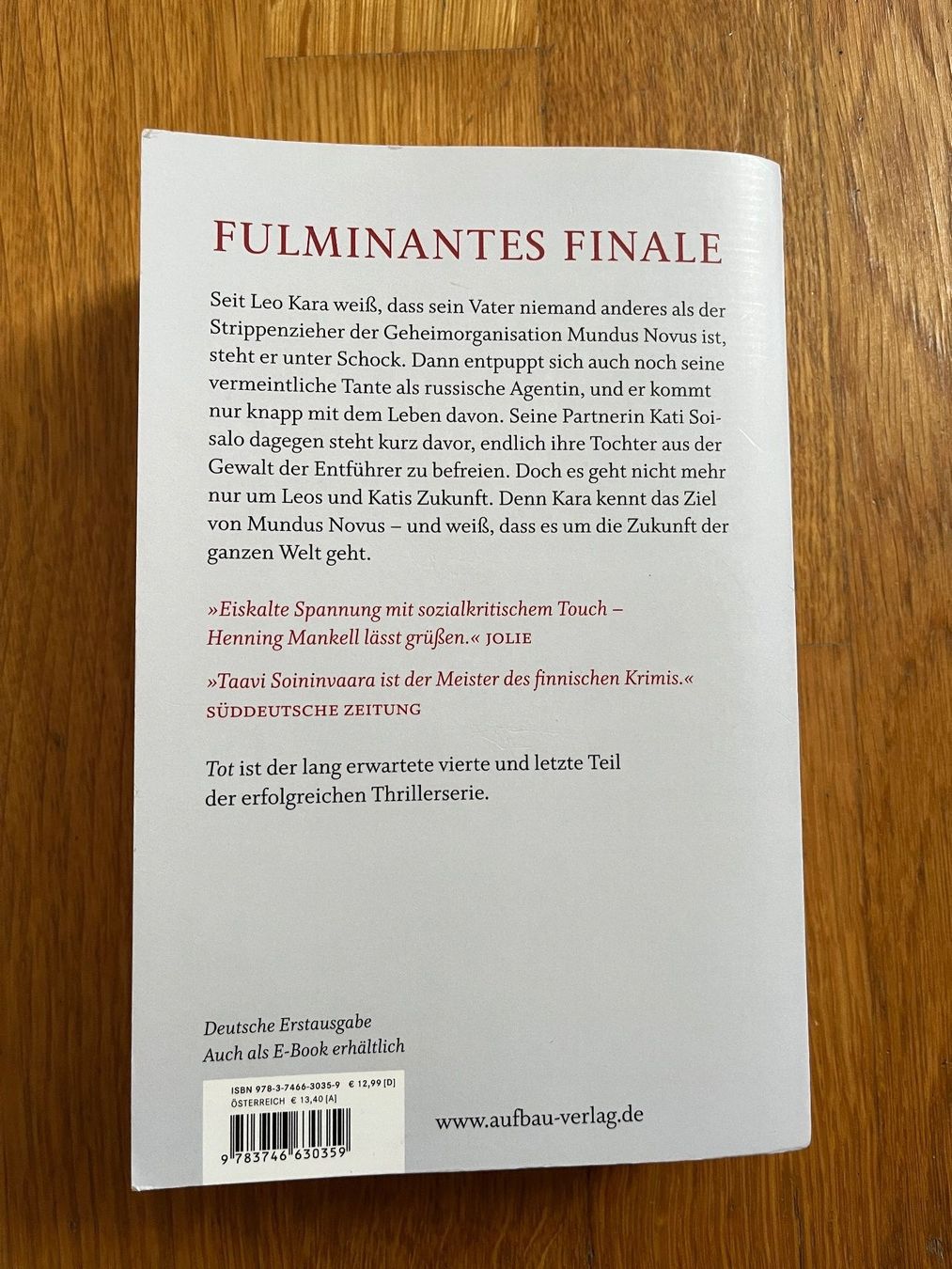 Libri: Taschenbuch "tot", Taavi Soininvaara – Usato da Grosswangen venduto da Vita500 1