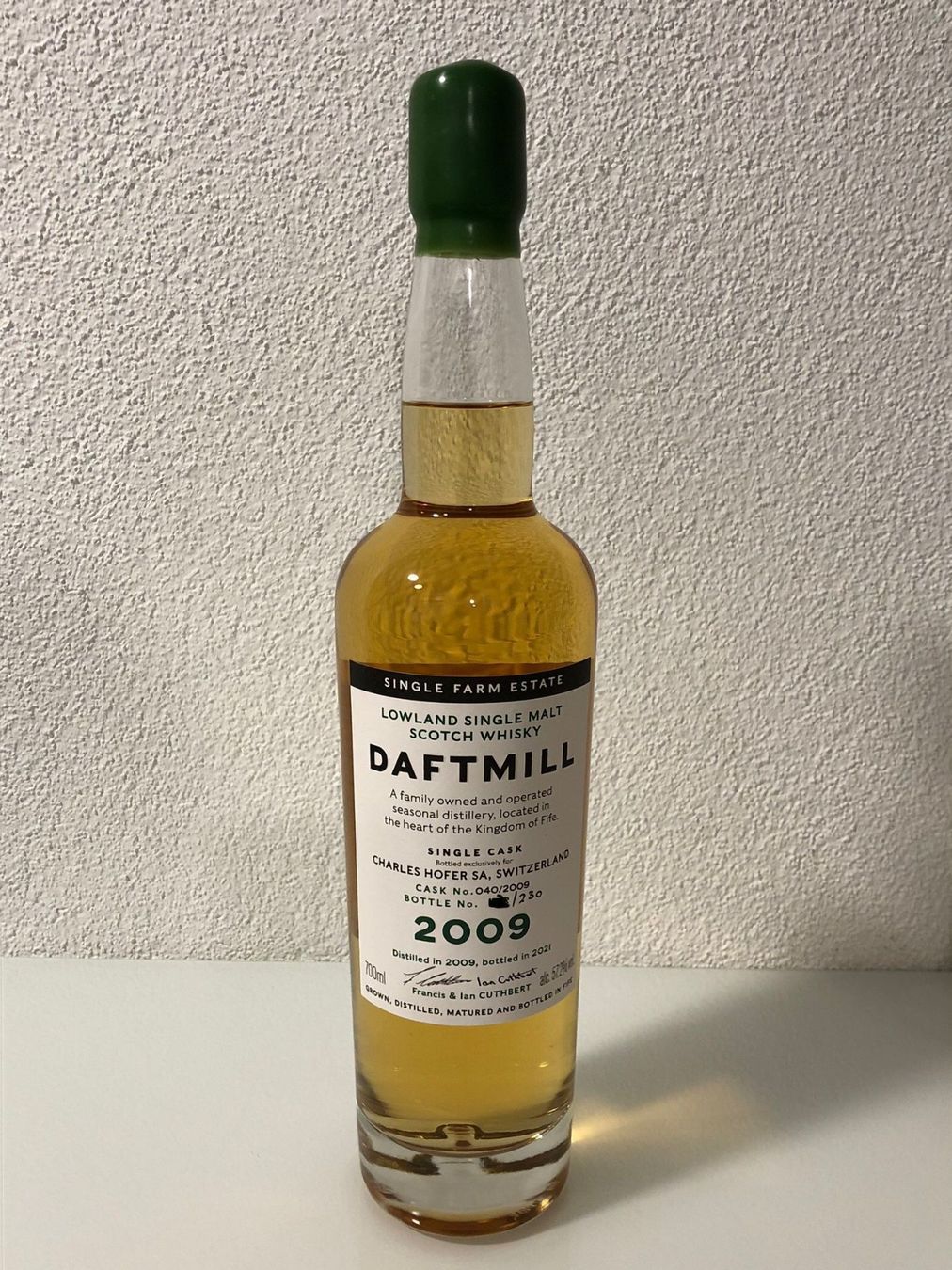 Daftmill Bevande alcoliche: Daftmill Single cask 2009 Switzerland – Nuovo e nell'imballaggio originale da Zug venduto da A1L-B