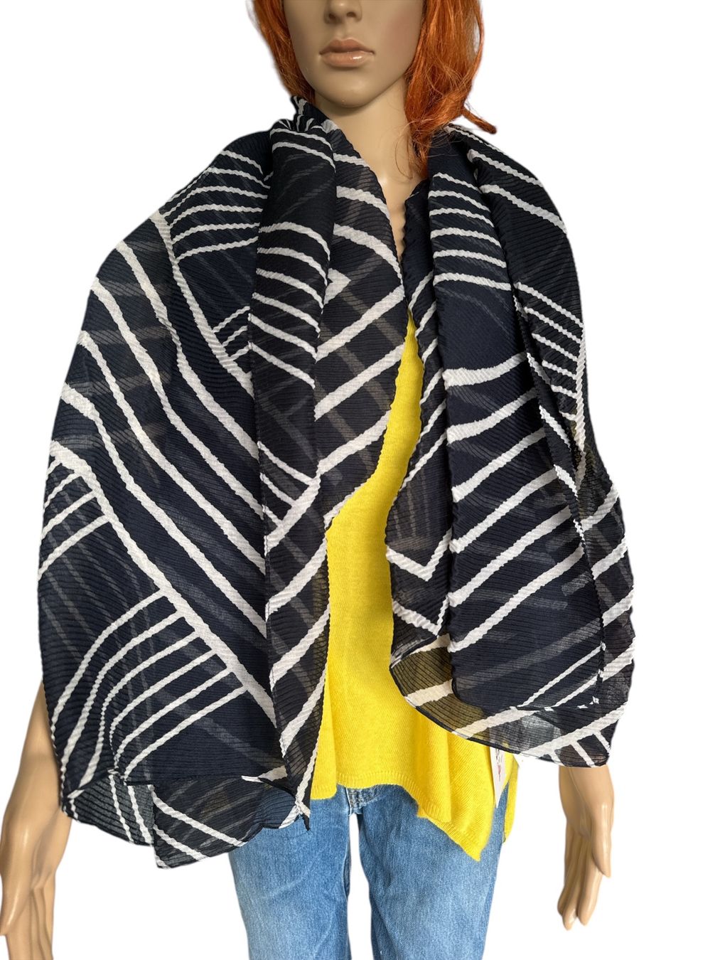 Foulard & Sciarpe: S.Oliver foulard blanc bleu – Nuovo e nell'imballaggio originale da Vuisternens-Romont venduto da gol_xp6p