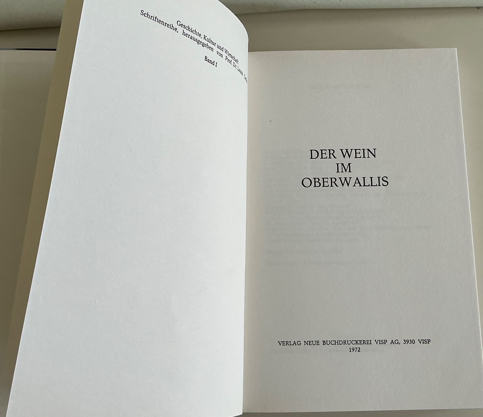 Libri: Weinbuch "Der Wein im Oberwallis" 1972 – Usato da Crans-Montana venduto da plainemorte 1
