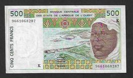 West Af. States  500  Francs  K  Gebraucht  SEHR SCHöN