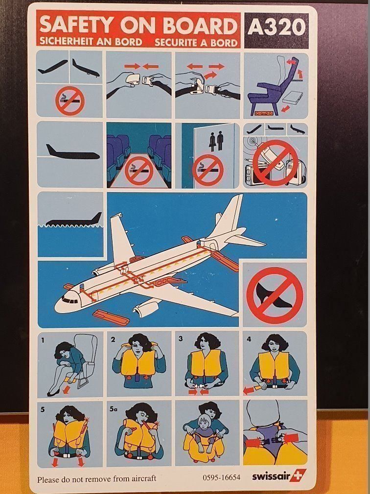 Foto & Immagini: SWISSAIR SAFETY CARD A320 – Usato da Glattfelden venduto da hbct 1