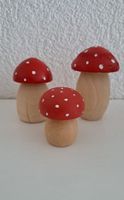 Pilze aus Holz, 3er Set, Handarbeit