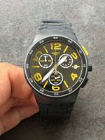 Swatch Uhr Chronograph Schwarz Gelb guter Zustand