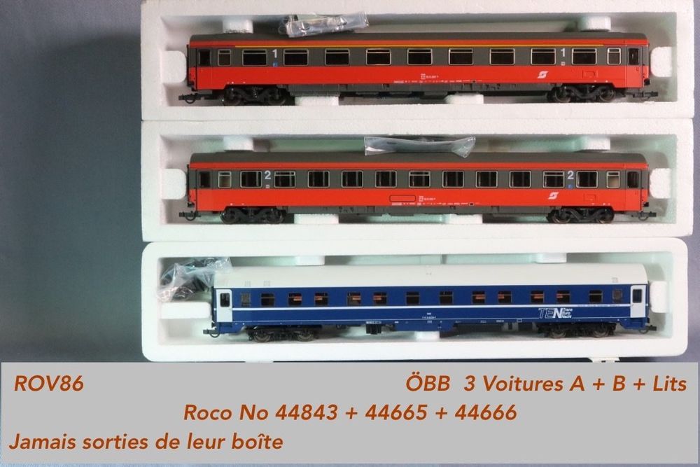 3 voitures grande ligne express 2CL B10, 1CL A9 et restaurant