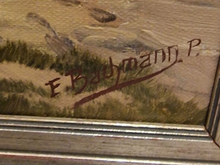 Dipinti: E. Bachmann, Ölgemälde Bergsee, signiert, gerahmt. – Usato da Wildberg venduto da mantas07 1