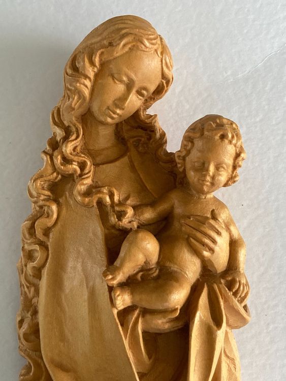 Heiligenfigur Maria Mit Jesuskind Holz Wand-Schmuck | Kaufen Auf Ricardo