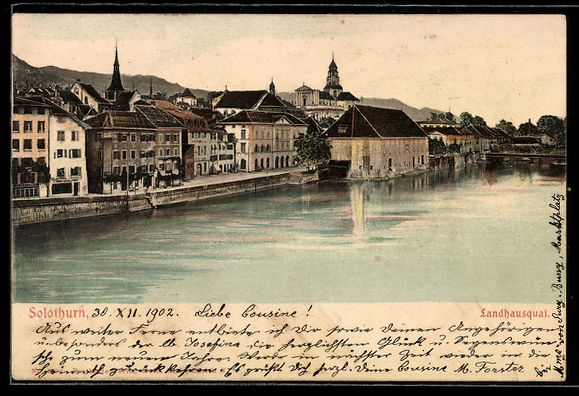 Cartoline postali: AK Solothurn, Landhausquai, 1902 – Usato da Berlin venduto da bartko-reher