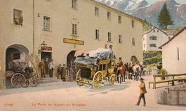 Simplon - Postkutsche Litho + c1905