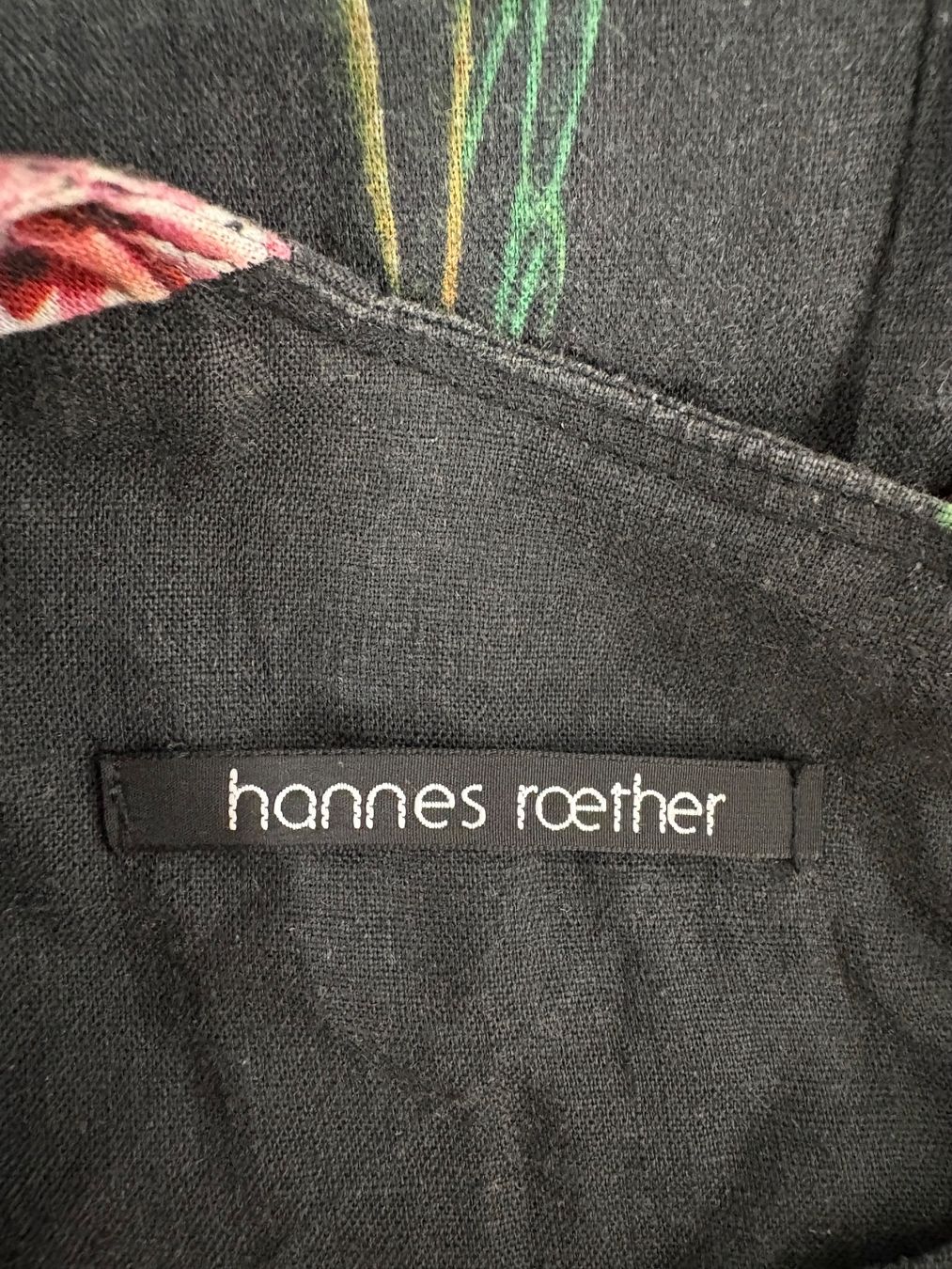 Hannes Roether Kleider: Hannes Roether Kleid aus Leinen Gr. L schwarz Blumen – Neu (gemäss Beschreibung) aus Regensdorf von secondchancefashion 6