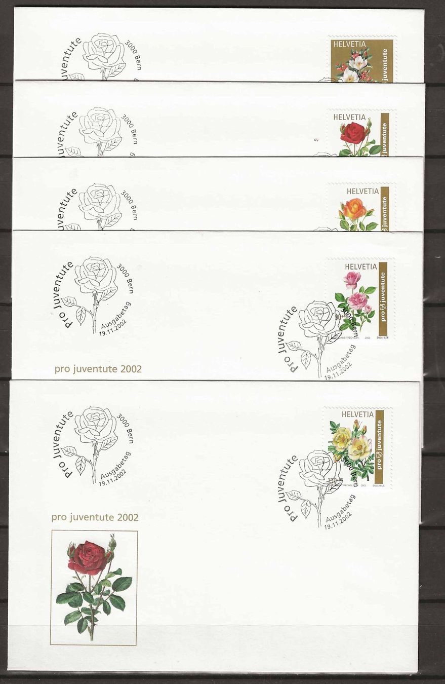 Tutti i francobolli: FJ2002 - 5 FDC Pro Juventute 2002 – Usato da Trélex venduto da Phil_Albert