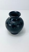 Schwarze Keramik Vase – Handarbeit von K. NAPP, 2002