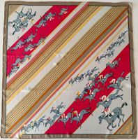 Superbe foulard HERMES-Paris "Les Courses" 1982+box original