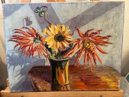 GINGO  Stephanie Albrecht Blumen  Öl auf Leinwand, sig