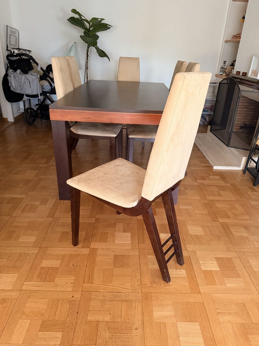 Tischset: Dining table set with 6 chairs extendable used condition – Gebraucht aus Genève von alb_6scd 4