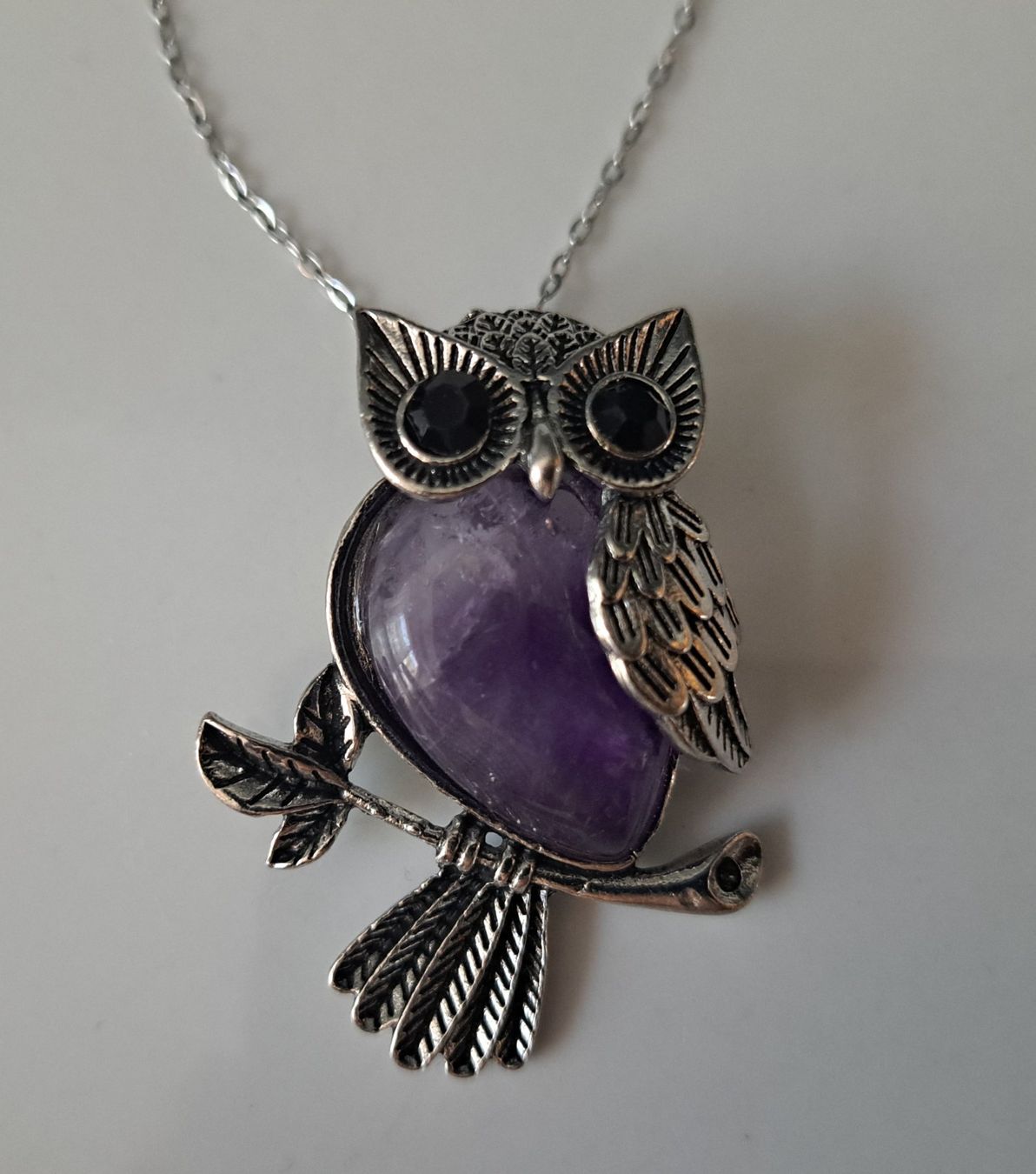 Catenine: Collier avec hibou en pierre améthyste – Nuovo e nell'imballaggio originale da St-Imier venduto da supernova21 2