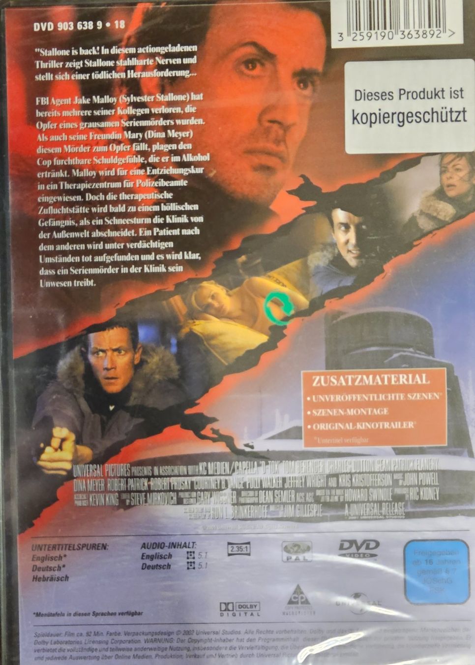 Tutti i DVDs: D-Tox - Im Auge der Angst – Nuovo e nell'imballaggio originale da Wahlen b. Laufen venduto da Cg10 1