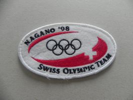 Olympia Olympiade Abzeichen gestickt Schweiz 1998 Nagano