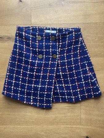 Mango Minirock, blau kariert, Gr. S