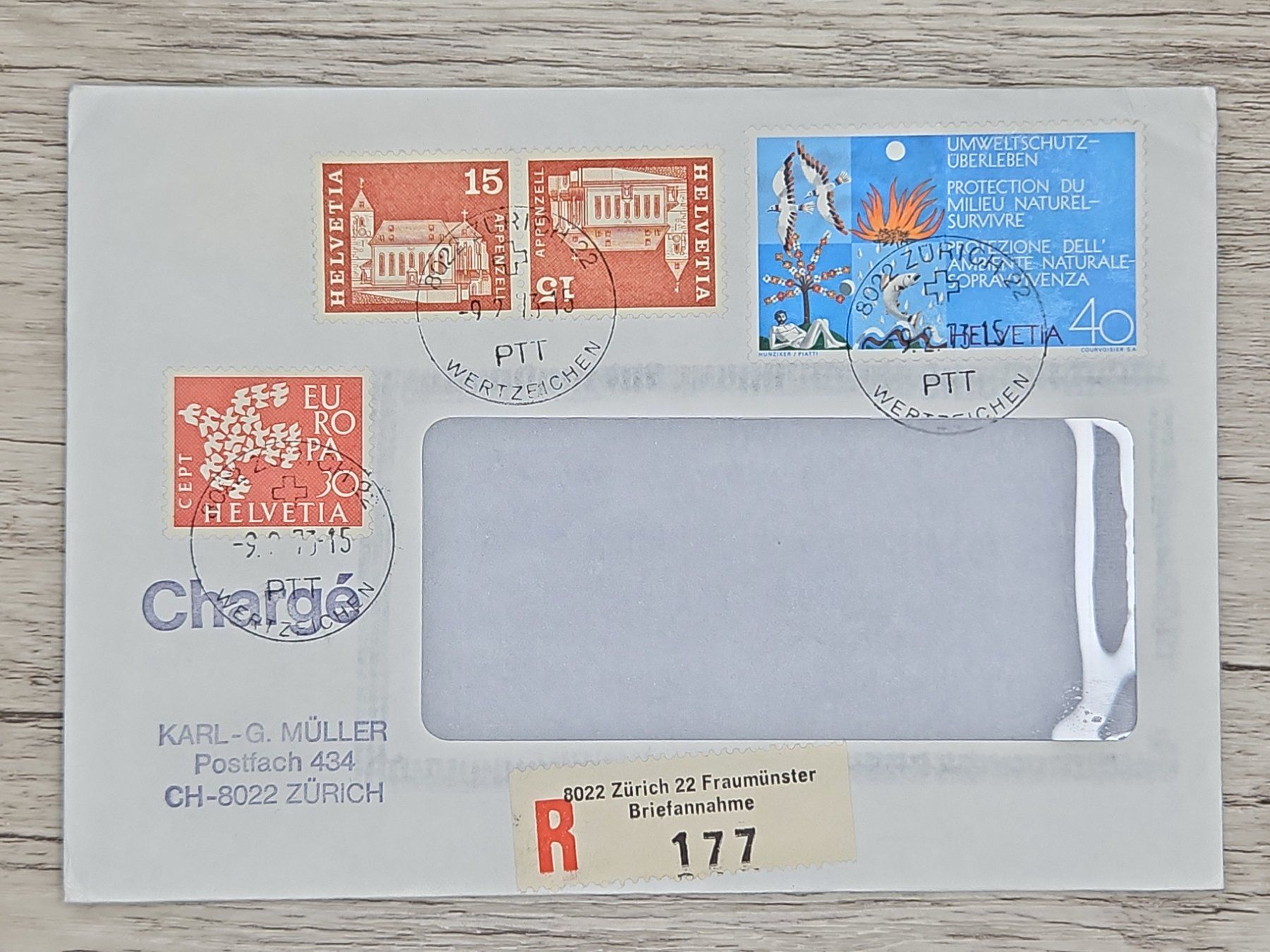 Tutti i francobolli: CL17 Enveloppe + Timbre Suisse 1973 – Usato da Cousset venduto da Patrick_Collections
