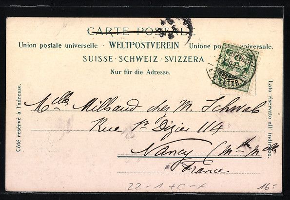 Cartoline postali: Litho La Chaux-de-Fonds, La Synagogue – Usato da Berlin venduto da bartko-reher 1