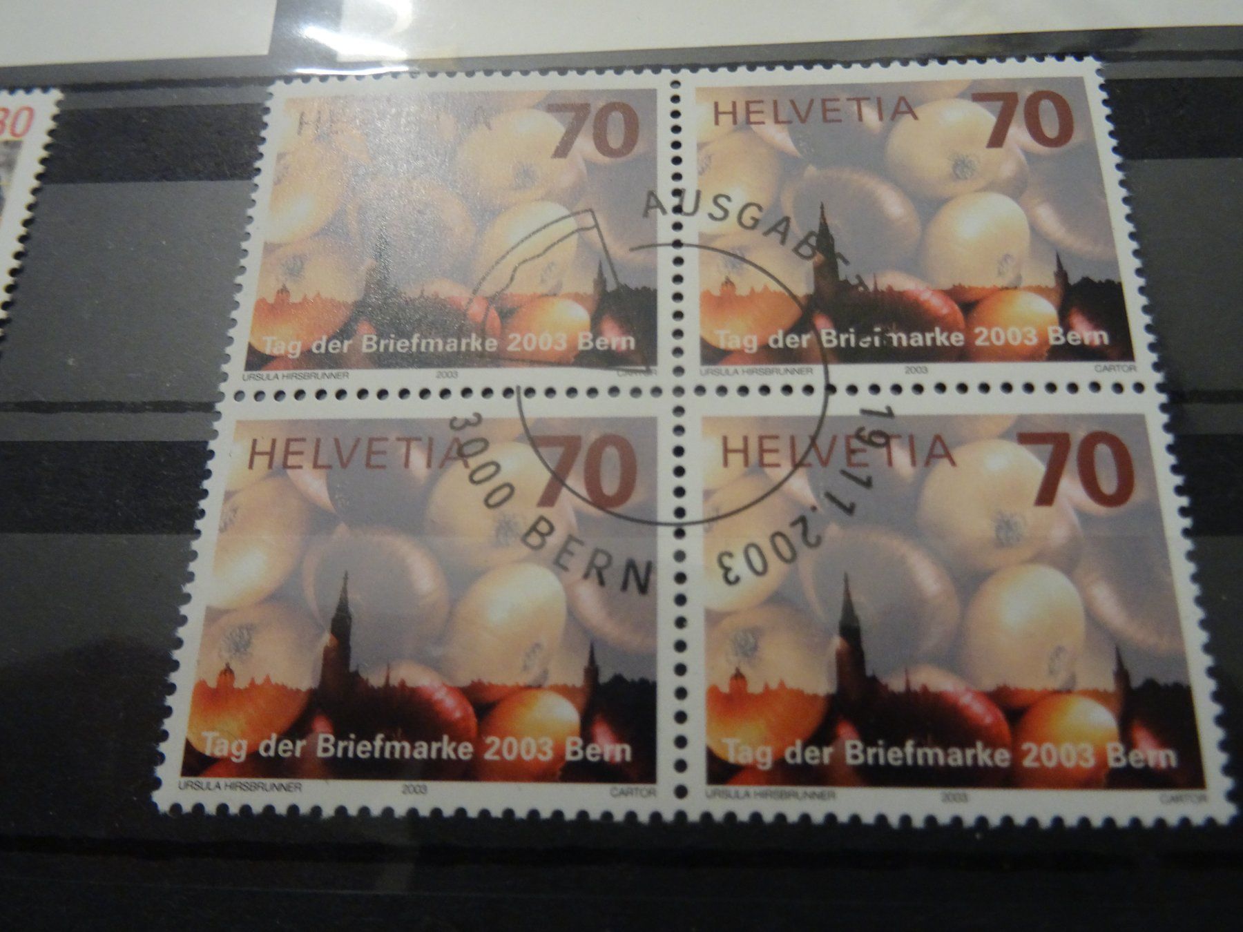 Tutti i francobolli: 2003 Tag der Briefmarke VIERERBLOCK ET – Usato da Olten venduto da pechsisa1