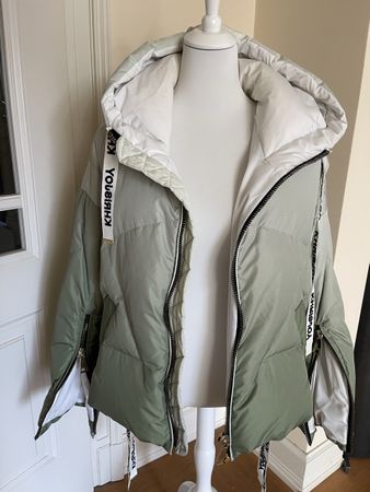 Khrisjoy Daunenjacke, Khaki/Weiss, Gr. S - Winter Jacke! (59