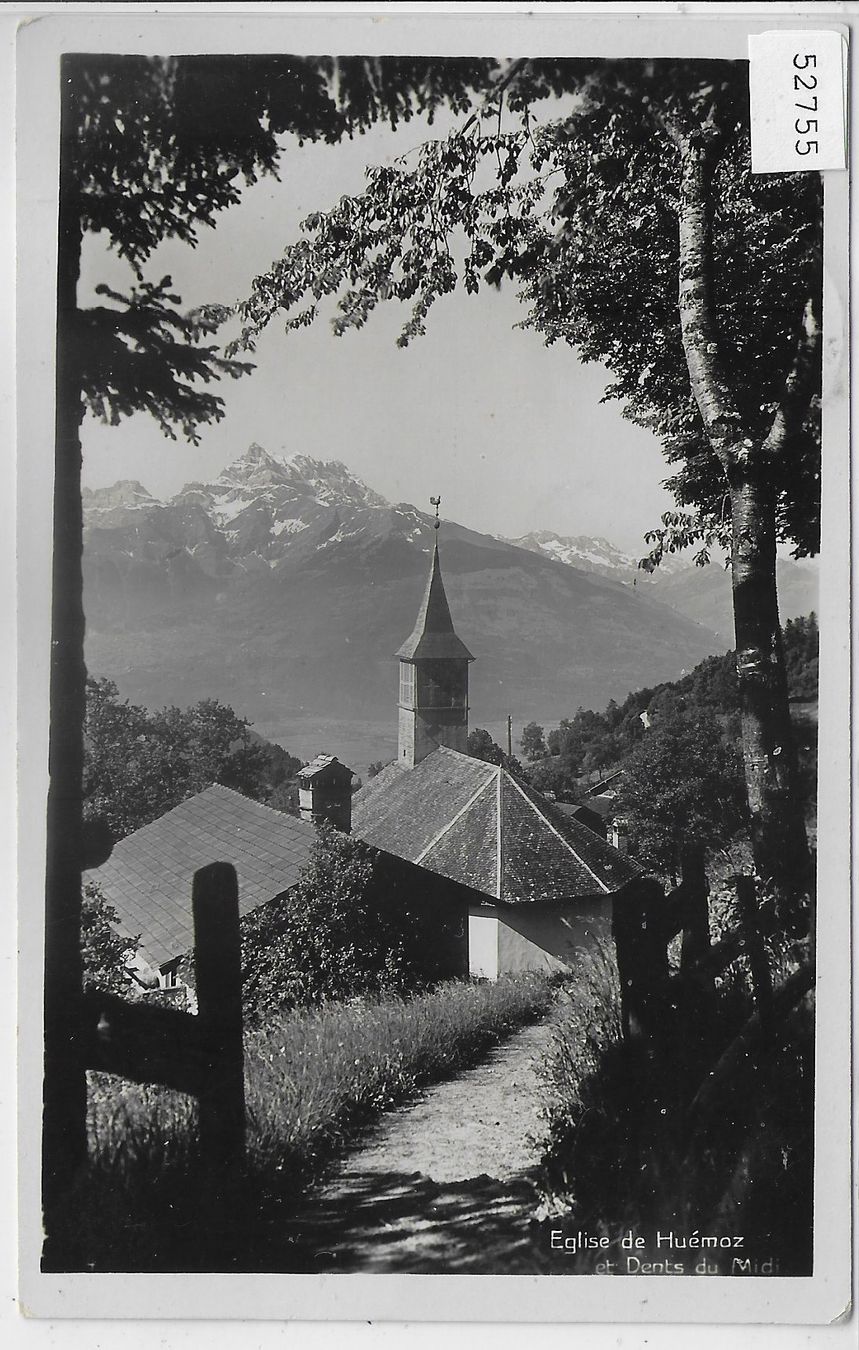 Cartoline postali: Eglise de Huemoz et Dent du Midi – Usato da Ettingen venduto da Kartenplanet