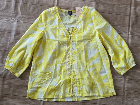 🎉 Oversized Bluse - XS - 100% Baumwolle / Sonnenblumen