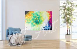 Acrylbild abstrakt bunt Libelle Tier Unikat