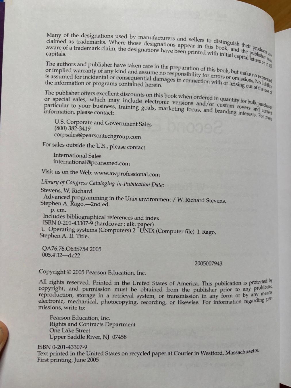 Bücher: IT Buch: Advanced Programming in the Unix Environment – Gebraucht aus Zürich von hate_gadgets 1