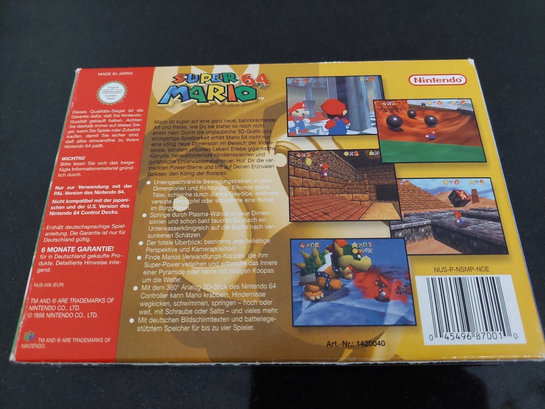 Nintendo Giochi: SUPER MARIO 64 (PAL) - NINTENDO 64 – Usato da Spiegel b. Bern venduto da Natix 2
