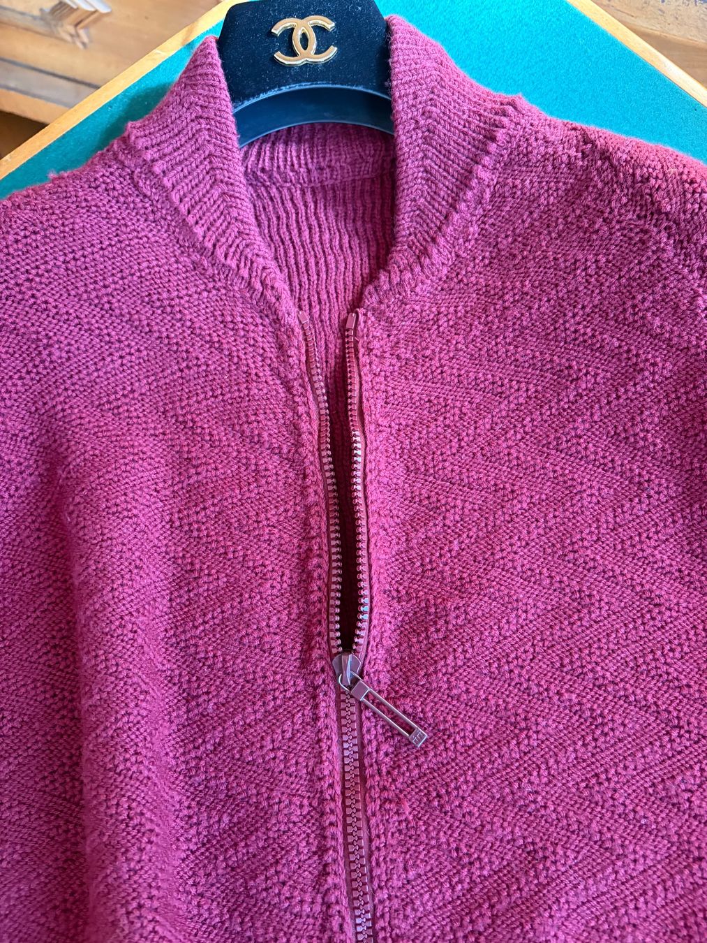 Giacche: HAND MADE STRICKJACKE Größe M  100 % Wolle – Usato da Interlaken venduto da Bona55 8